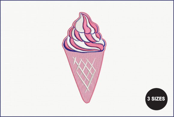 Coned Ice Cream Embroidery